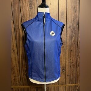 Castelli Wind Stopper Blue/black Cycling Full Zip Closure Vest Sz M